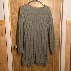 Only worn once, brand new army green sweater dress mid length